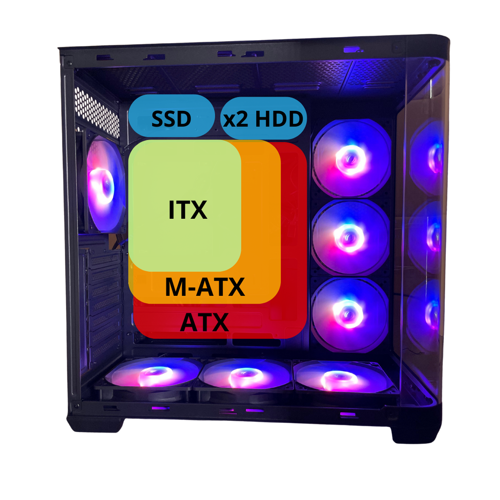 Gabinete Aconcawa Boris 6 coolers RGB ATX (GB-KIT006)