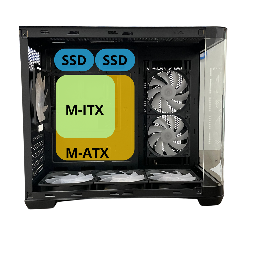 Gabinete gamer Aconcawa Zerix M-atx 6 coolers RGB (GB-KIT001SF)