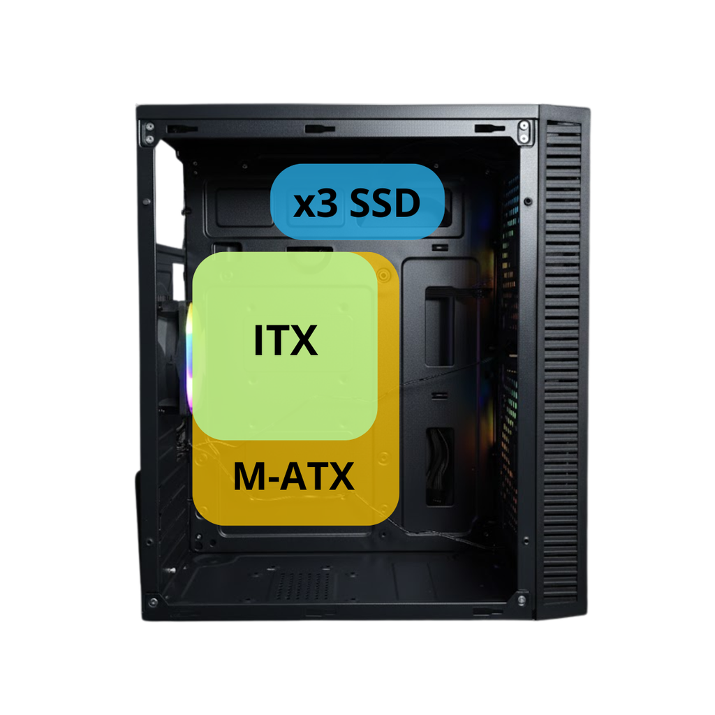 Gabinete Aconcawa Voltix v2 M-atx 3 coolers RGB (GB-KIT007)