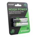 Blíster de 2 pilas AA Noganet NP-AAM 2.7B recargables 2700 mAh