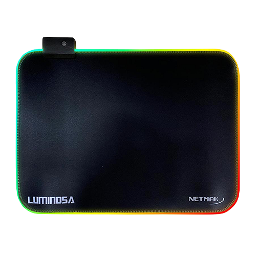Mouse pad Netmak NM-LUMINOSA retroiluminado RGB negro
