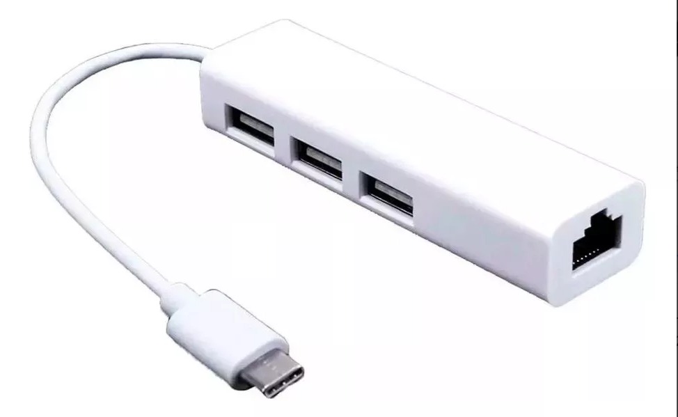 NETMAK ADAPTADOR TIPO C (M) A USB 2.0 POR 3 (H) + RJ45 (H) (NM-TC40)