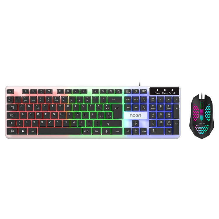Teclado Y Mouse NOGANET COMBO GAMER STORME LED BLANCO (NKB-100)