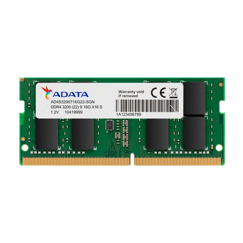Memorias SO-DIMM DDR4 8192MB 8GB 3200MHZ ADATA BLISTER (AD4S32008G22-SGN)