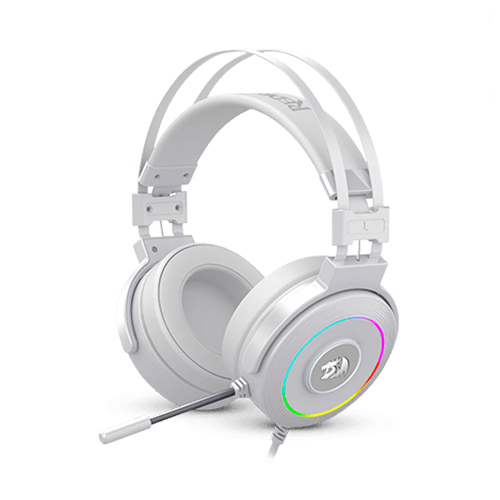 Auricular REDRAGON LAMIA 2 GAMING CONNECTION USB WIRE VIRTUAL 7.1 RGB WHITE SUPPORT INCLUDED (H320W-RGB-1) (6950376778857)