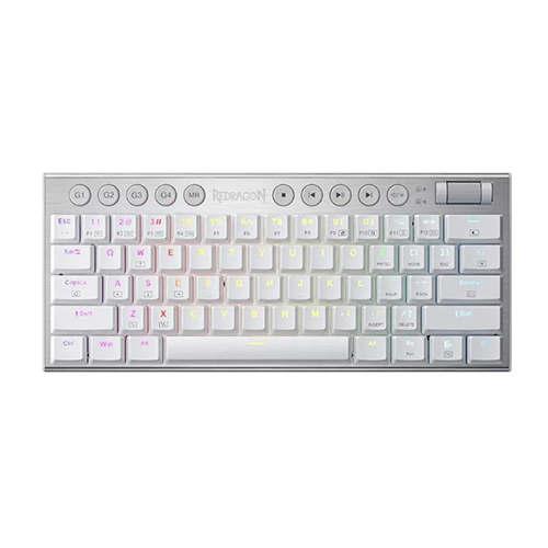 Teclado REDRAGON K632W HORUS MINI WHITE TIPO USB WIRE RGB MECANICO INGLES SWITCH DUST-PROOF RED (K632W-RGB) (6950376717528)