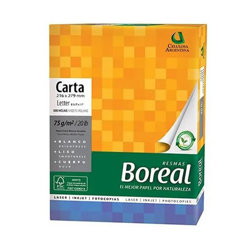 RESMA BOREAL CELULOSA A4 210X297 MM 75GRS 500HOJAS