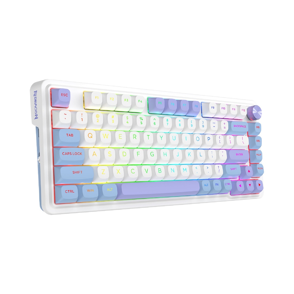Teclado REDRAGON UCAL MAX USB, BLUETOOTH AND USB RECEIVER CONNECTION RGB MECANICO INGLES SWITCH MINT MAMBO (K673WBP-RGB-MAX) (6950376725103)