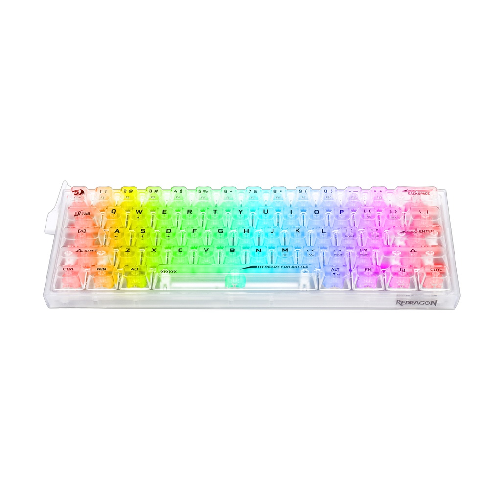 Teclado REDRAGON K617 FIZZ RGB TRANSPARENT DESIGN CONNECTION USB SWICH CRYSTAL MECANICO INGLES (K617CT-RGB) (6950376717368)