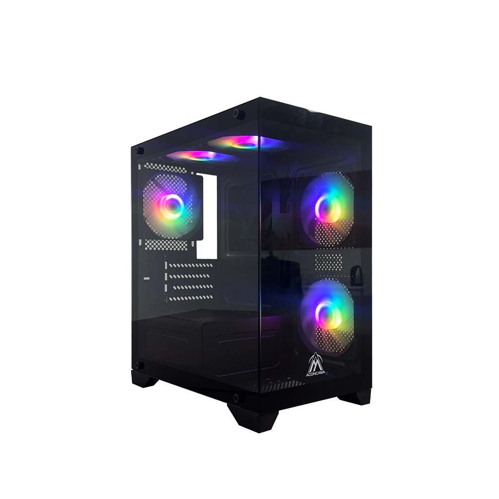 GABINETE ACONCAWA AURA V1 F-600W 5 COOLER FAN ARGB MICRO ATX (ACW-401)