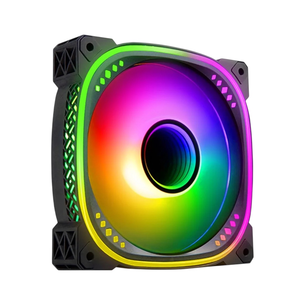 COOLER PC SENTEY FAN F70 NEGRO 120MM ARGB PWM 4 PINES + 3 PINES ARGB 1800 RPM (GS-1170)