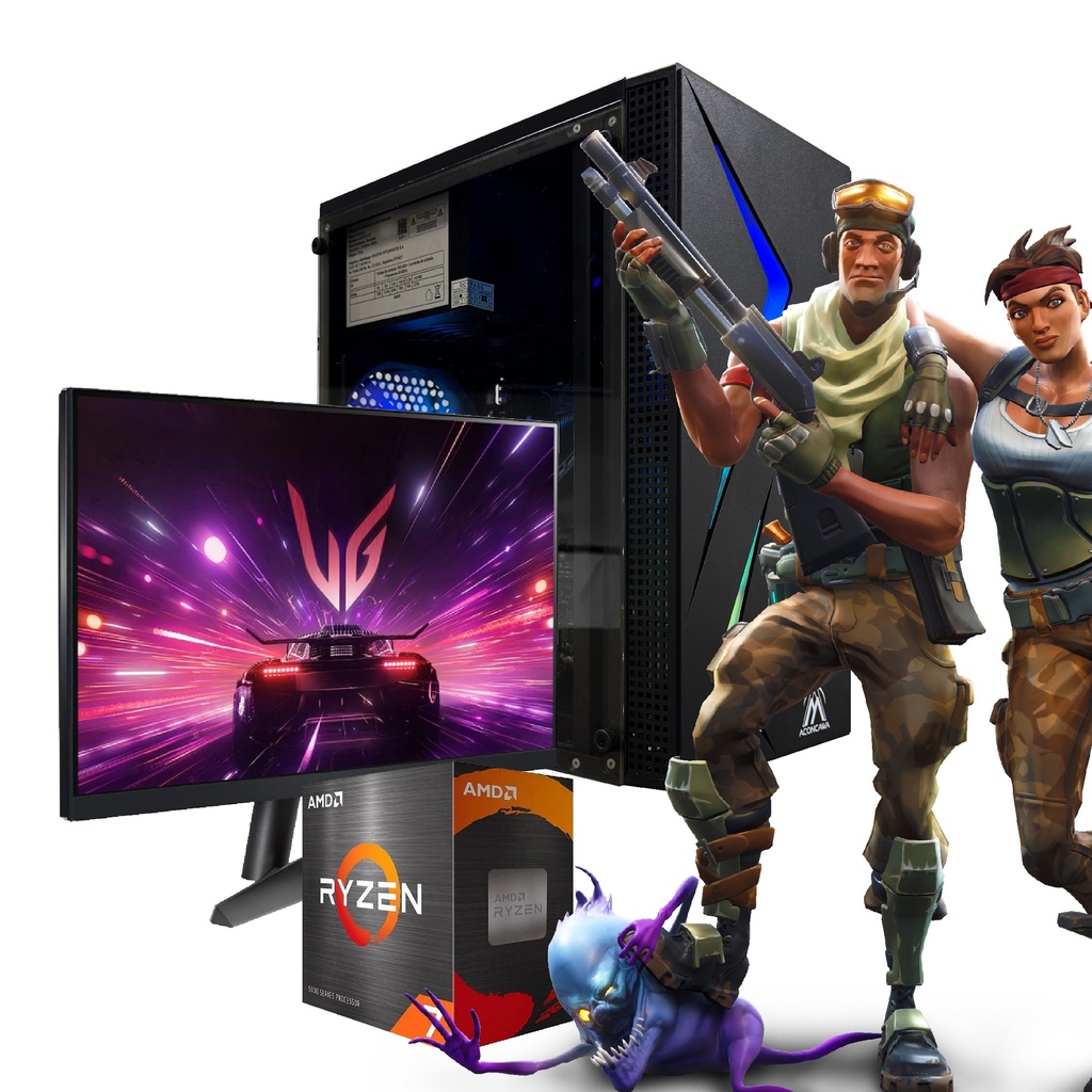 PC AMD 7 5700G 32GB 1TB WIFI KIT RGB VOLTIX MONITOR 27