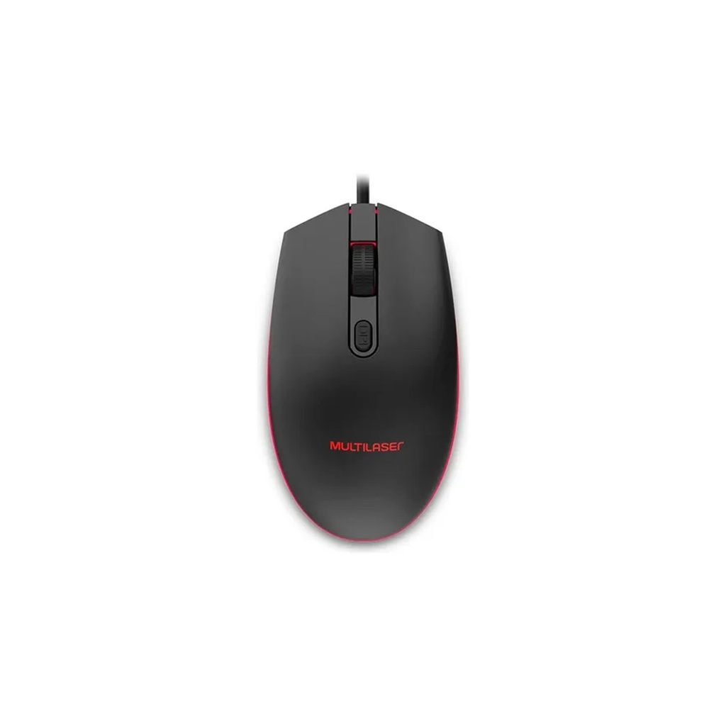 MOUSE GAMER MULTILASER CON LED GM-100 NEGRO CON CABLE (MO298)