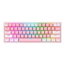 Teclado REDRAGON K616 FIZZ PRO WHITE-PINCK TIPO WIRELESS Y USB RGB SWICH RED MECANICO LATINO (K616-RGB) (6950376714374)