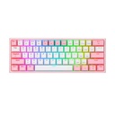 Teclado REDRAGON K616 FIZZ PRO PINCK-WHITE TIPO WIRELESS Y USB RGB SWICH RED MECANICO LATINO (K616-RGB) (6950376714404)