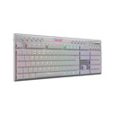 Teclado REDRAGON K619W HORUS WHITE TIPO USB WIRED RGB MECANICO LATINO SWITCH DUST-PROOF RED (K619W-RGB) (6950376713070)