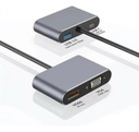 NETMAK HUB ADAPTADOR 4 EN 1 TIPO-C (M) HDMI+VGA+USB 3.0+TIPO C (H) (NM-4EN1)